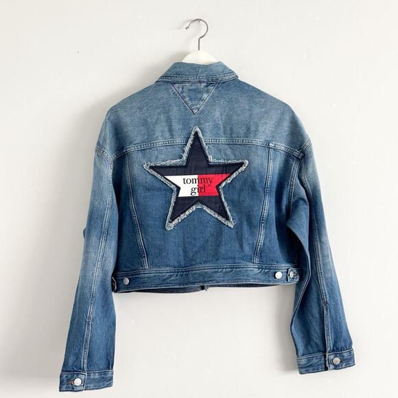 Tommy Jeans Tommy Girl Oversized Cropped Trucker Jacket - Picture 2 of 6